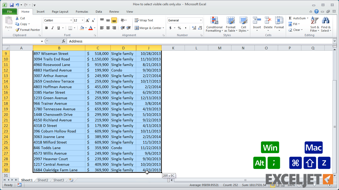 How To Select Visible Cells Only In Excel Excel In Excel My XXX Hot Girl